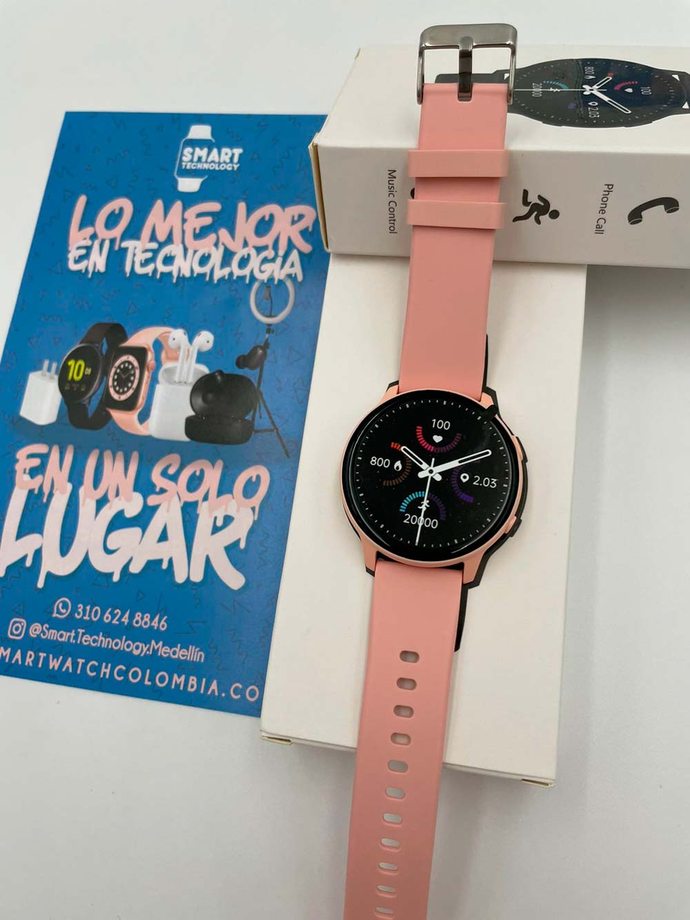 PROMOCION SMARTWATCH REDONDO Mx1 NEGRO y ROSADO