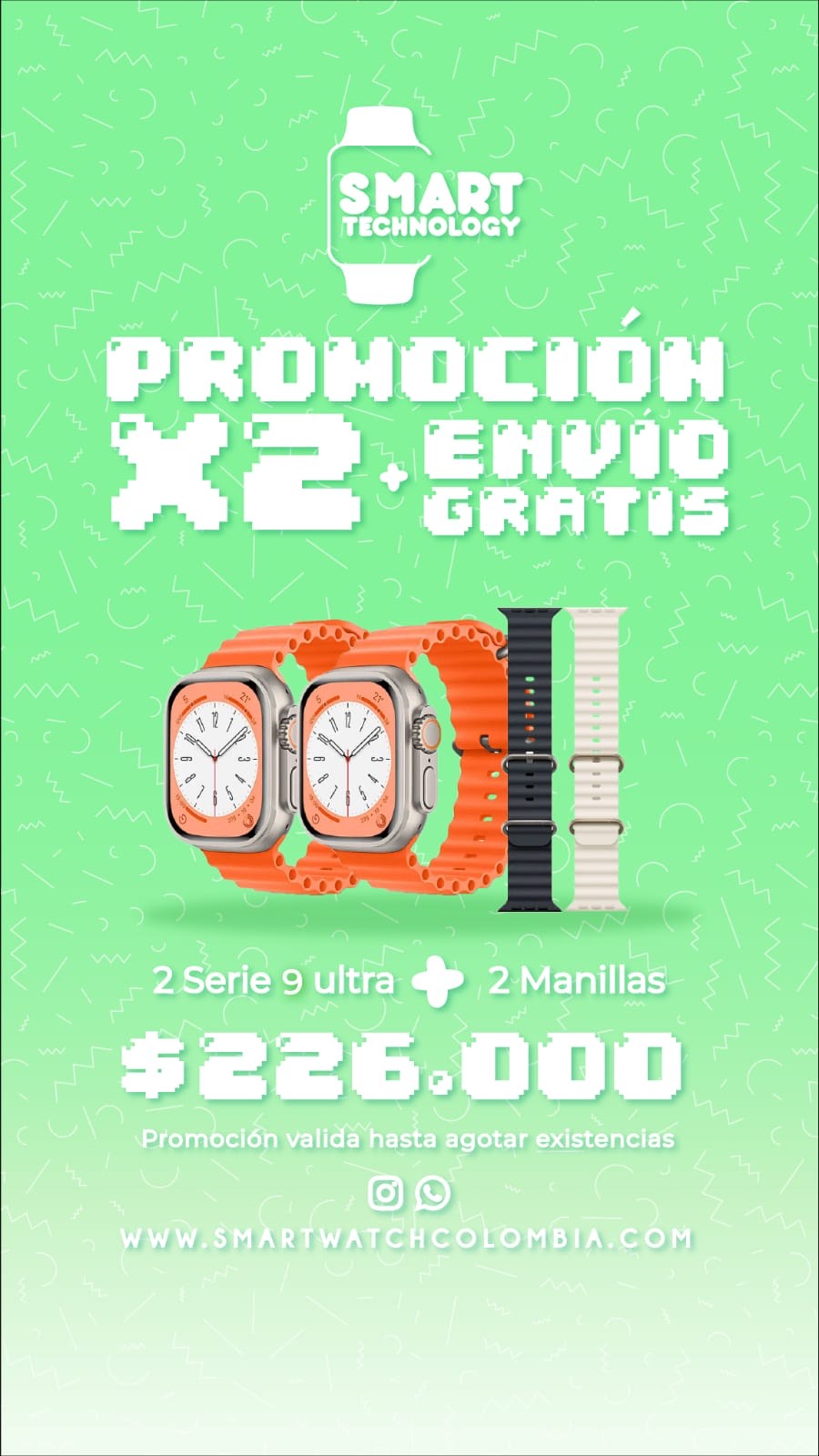 PROMOCION X2 SERIE 9 ultra 2da generacion  + 2 MANILLAS EXTRA